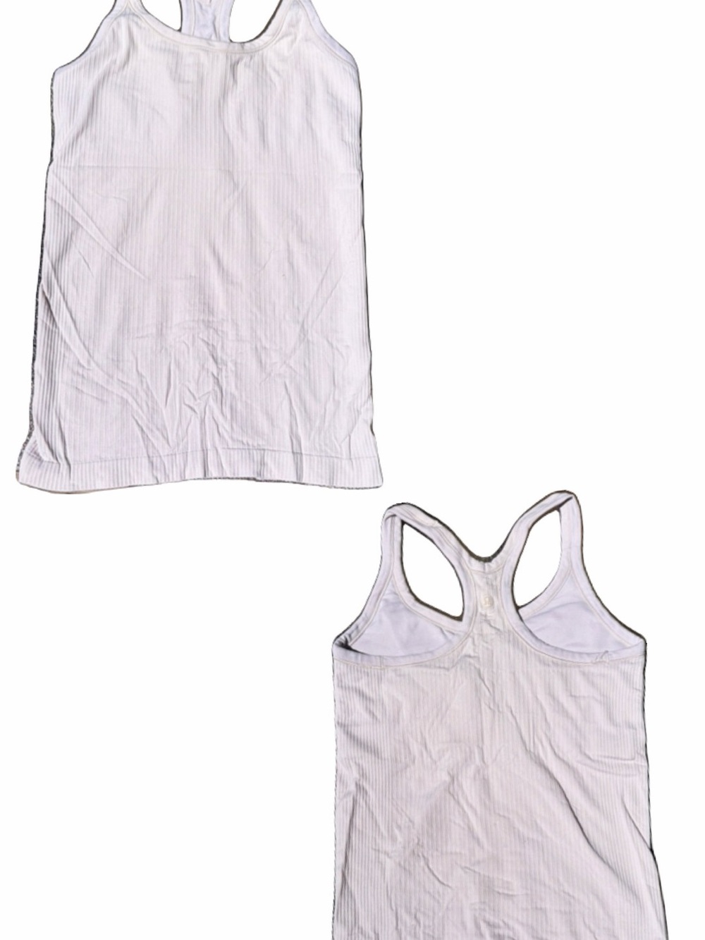 lululemon athletica White Ribbed Racerback Tank
